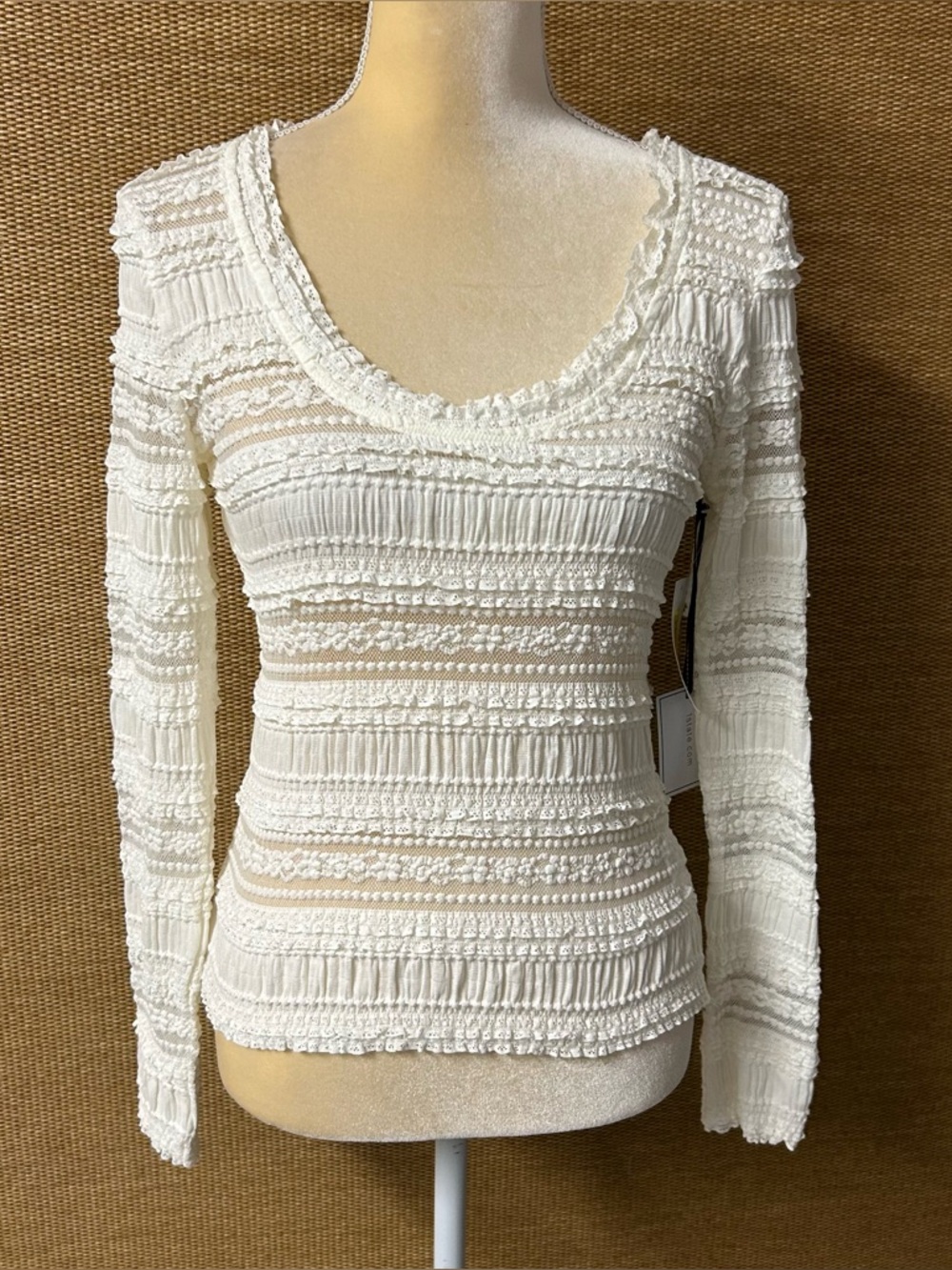 1.State Lace Top Womens Small Ivory NWT